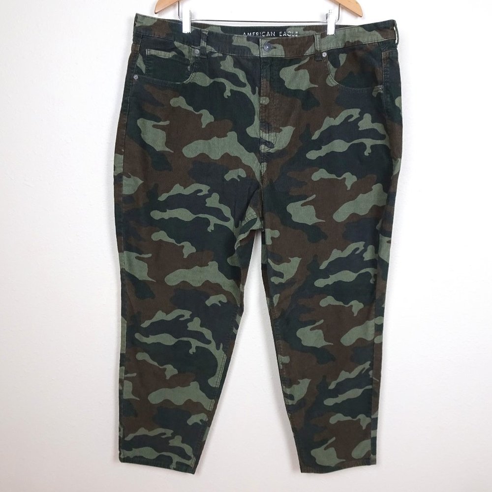 American Eagle Camo Corduroy Mom Jeans